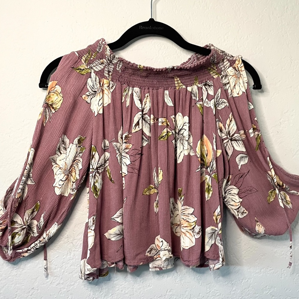 Astr Floral Off The Shoulder Top
